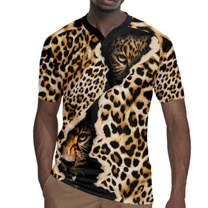 Afro Leopard Skin Pattern Rugby Jersey Version 02