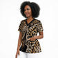 Africa Leopard Skin Pattern Scrub Top Version 02