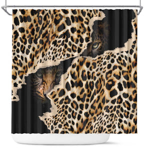 Afro Leopard Skin Pattern Shower Curtain Version 02