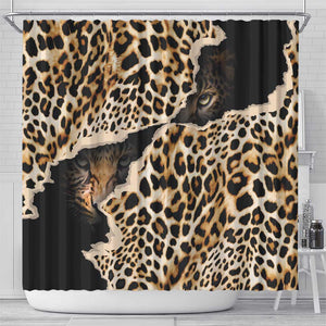 Afro Leopard Skin Pattern Shower Curtain Version 02