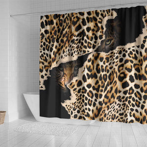 Afro Leopard Skin Pattern Shower Curtain Version 02