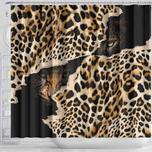 Afro Leopard Skin Pattern Shower Curtain Version 02