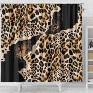 Afro Leopard Skin Pattern Shower Curtain Version 02