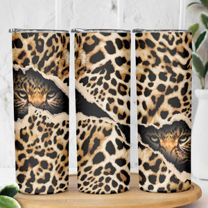 Afro Leopard Skin Pattern Skinny Tumbler Version 02