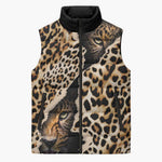 Africa Leopard Skin Pattern Sleeveless Puffer Jacket Version 02
