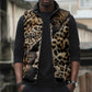 Africa Leopard Skin Pattern Sleeveless Puffer Jacket Version 02