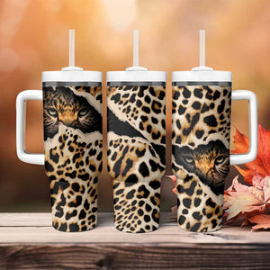 Afro Leopard Skin Pattern Tumbler With Handle Version 02