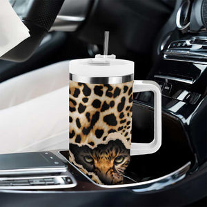 Afro Leopard Skin Pattern Tumbler With Handle Version 02