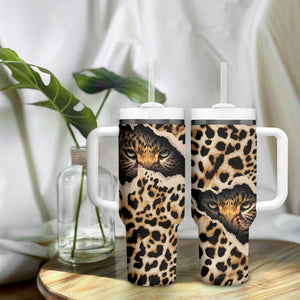 Afro Leopard Skin Pattern Tumbler With Handle Version 02