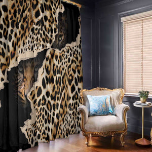 Afro Leopard Skin Pattern Window Curtain Version 02