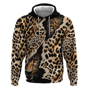 Afro Leopard Skin Pattern Zip Hoodie Version 02