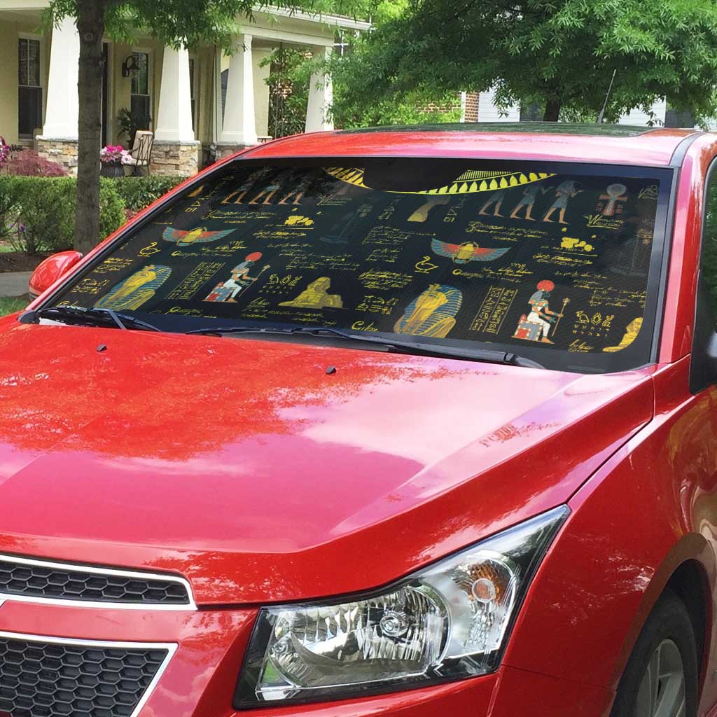Ancient Egypt and Hieroglyphs Auto Sun Shade