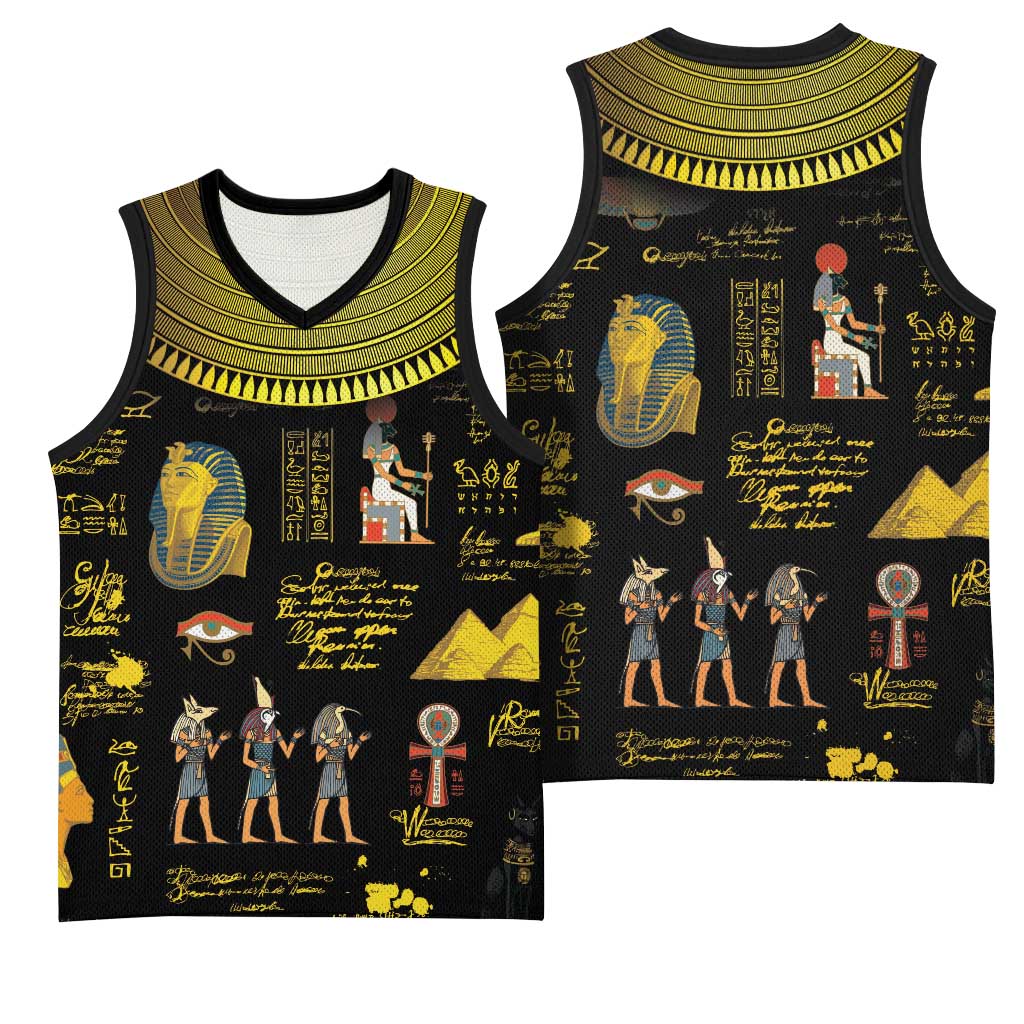 Ancient Egypt and Hieroglyphs Basketball Jersey LT9