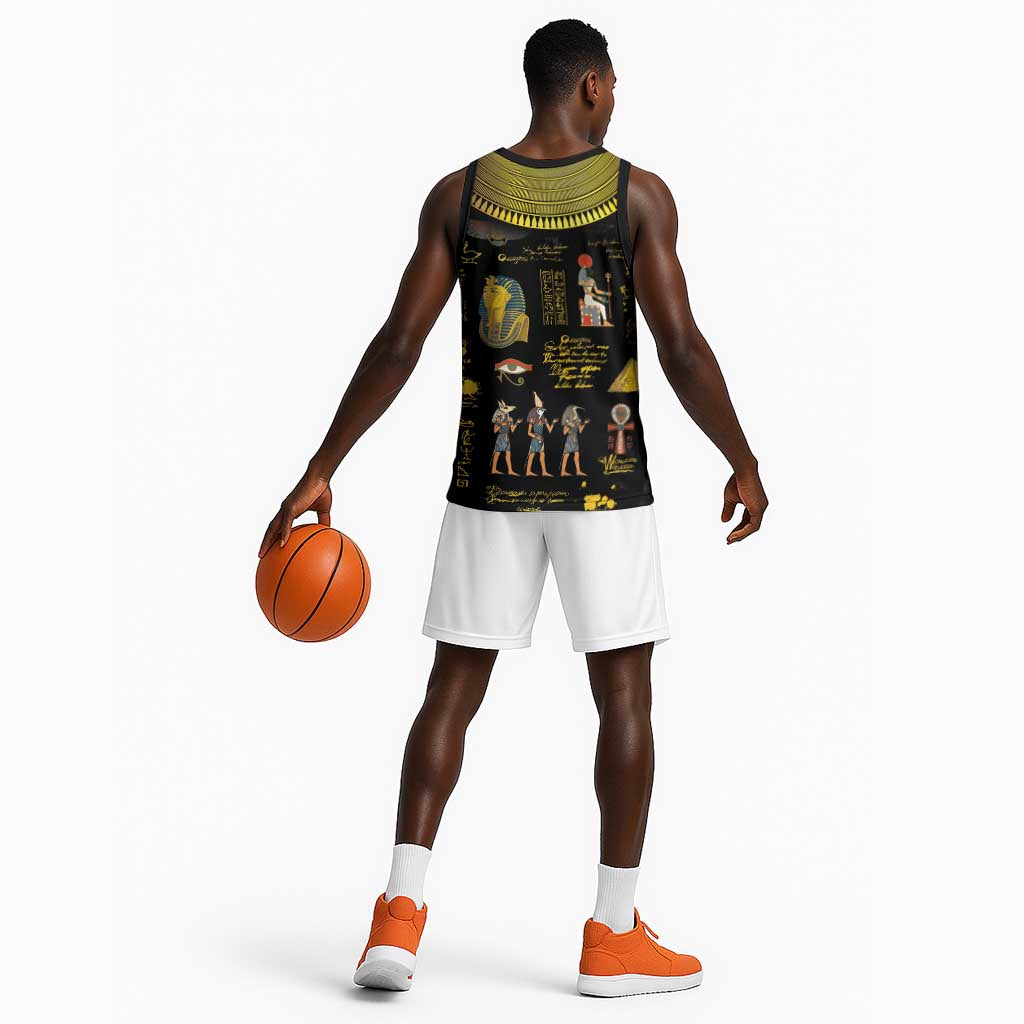 Ancient Egypt and Hieroglyphs Basketball Jersey LT9