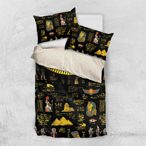 Ancient Egypt and Hieroglyphs Bedding Set