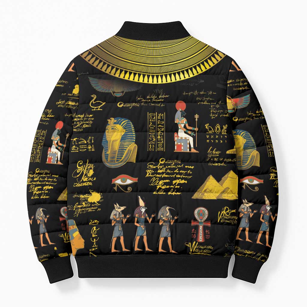 Ancient Egypt and Hieroglyphs Bomber Puffer Jacket