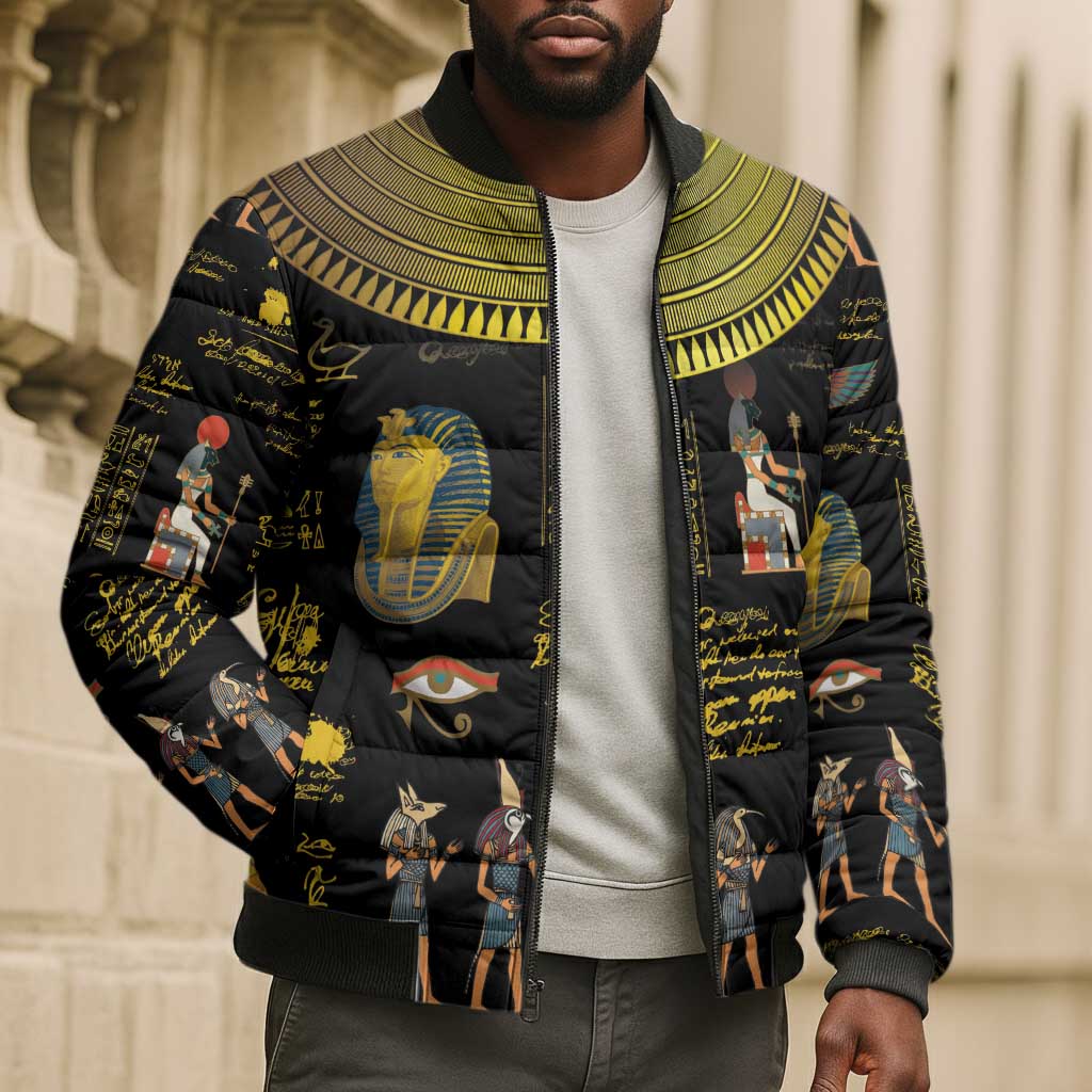 Ancient Egypt and Hieroglyphs Bomber Puffer Jacket