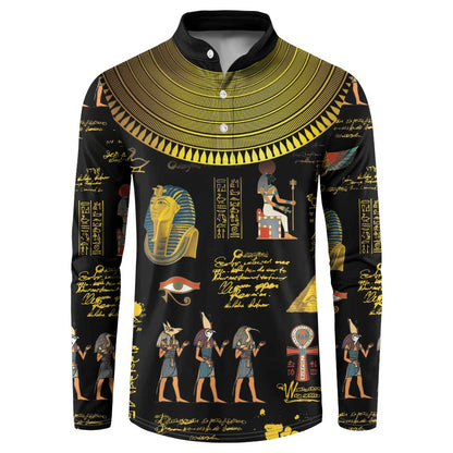 Ancient Egypt and Hieroglyphs Button Sweatshirt