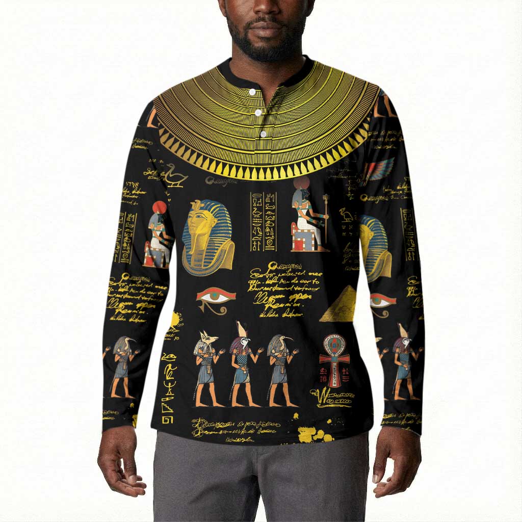 Ancient Egypt and Hieroglyphs Button Sweatshirt