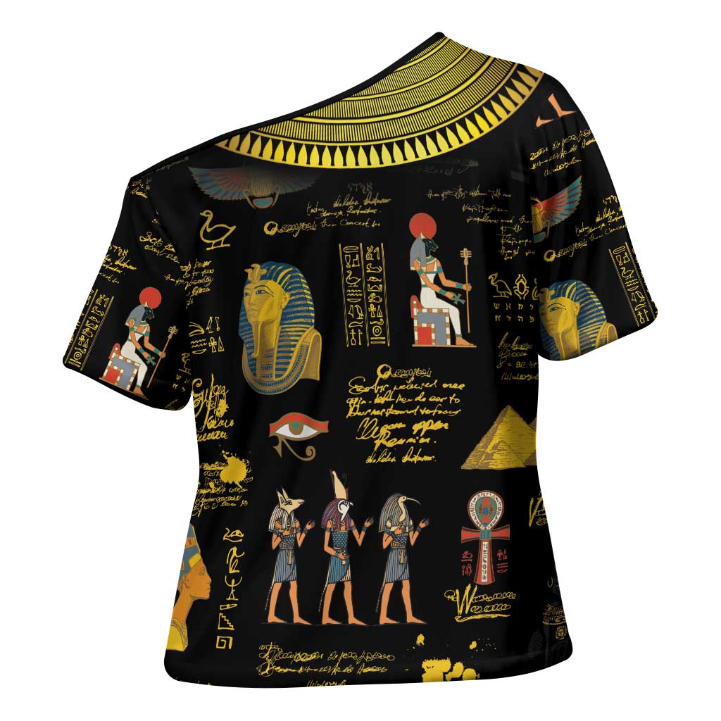 Ancient Egypt and Hieroglyphs Cross Shoulder Shirt