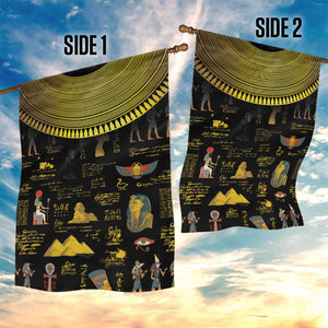 Ancient Egypt and Hieroglyphs Garden Flag