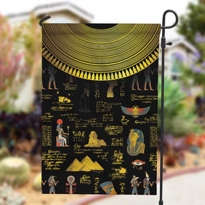 Ancient Egypt and Hieroglyphs Garden Flag