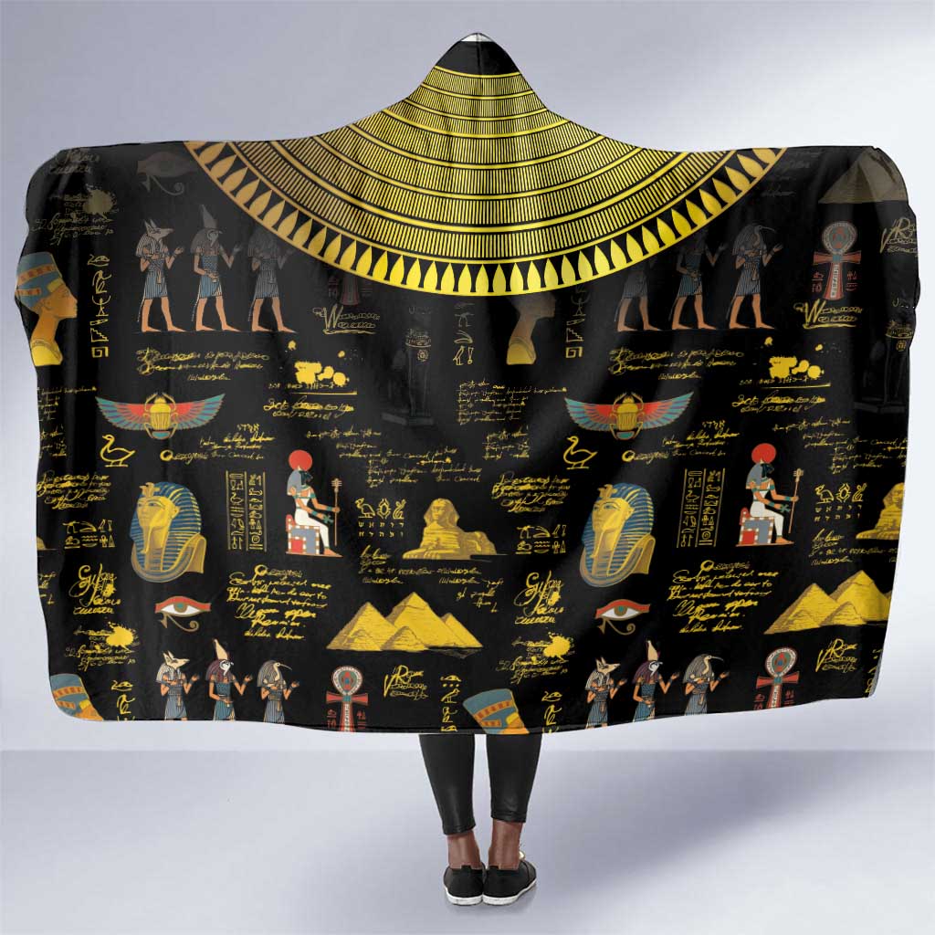 Ancient Egypt and Hieroglyphs Hooded Blanket