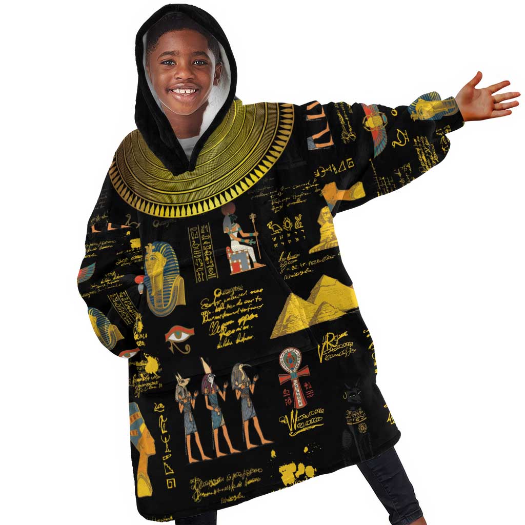 Ancient Egypt and Hieroglyphs KId Wearable Blanket Hoodie