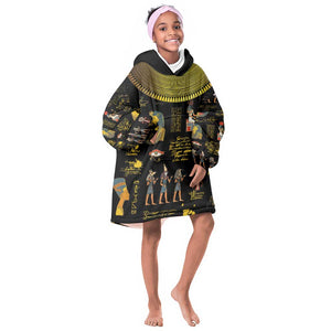 Ancient Egypt and Hieroglyphs KId Wearable Blanket Hoodie