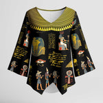 Ancient Egypt and Hieroglyphs Kimono Sleeve Blouse
