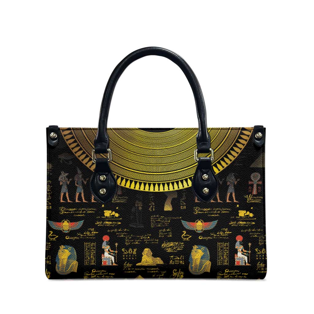 Ancient Egypt and Hieroglyphs Leather Bag