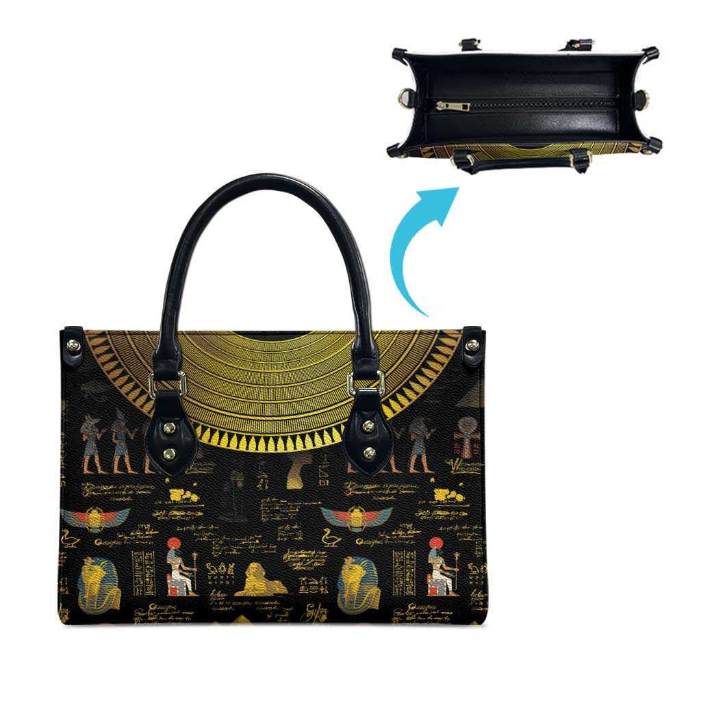 Ancient Egypt and Hieroglyphs Leather Bag