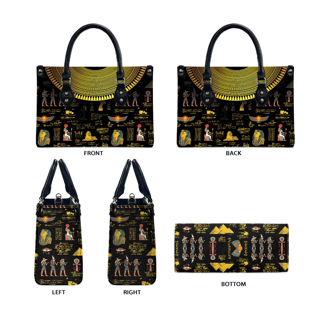 Ancient Egypt and Hieroglyphs Leather Bag
