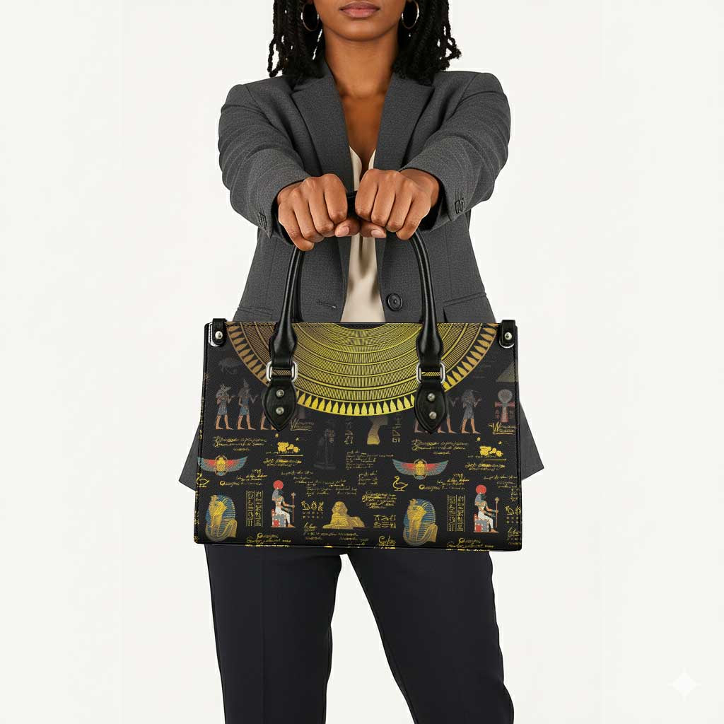 Ancient Egypt and Hieroglyphs Leather Bag