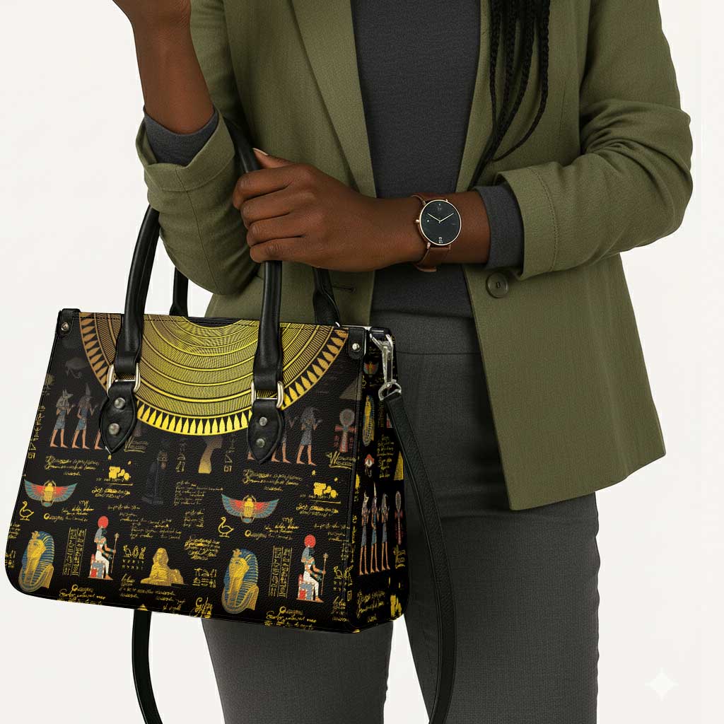 Ancient Egypt and Hieroglyphs Leather Bag