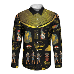 Ancient Egypt and Hieroglyphs Long Sleeve Button Shirt