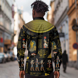 Ancient Egypt and Hieroglyphs Long Sleeve Button Shirt