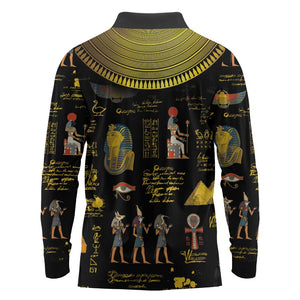 Ancient Egypt and Hieroglyphs Long Sleeve Polo Shirt