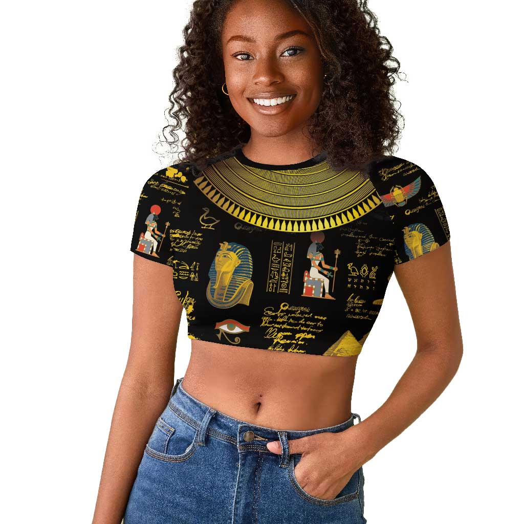 Ancient Egypt and Hieroglyphs Raglan Cropped T shirt