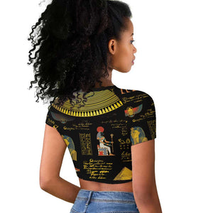 Ancient Egypt and Hieroglyphs Raglan Cropped T shirt