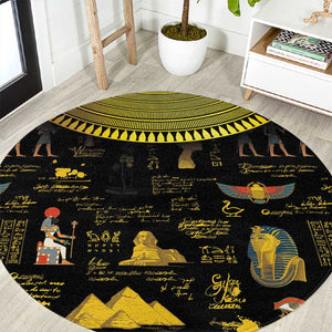 Ancient Egypt and Hieroglyphs Round Carpet