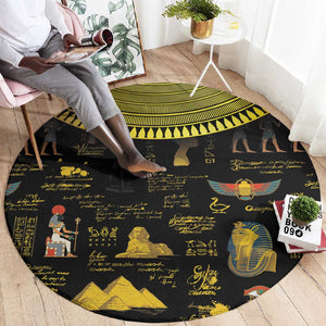 Ancient Egypt and Hieroglyphs Round Carpet