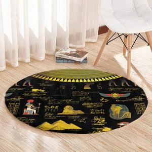 Ancient Egypt and Hieroglyphs Round Carpet