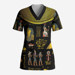 Ancient Egypt and Hieroglyphs Scrub Top