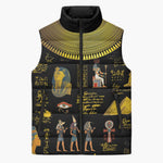 Ancient Egypt and Hieroglyphs Sleeveless Puffer Jacket