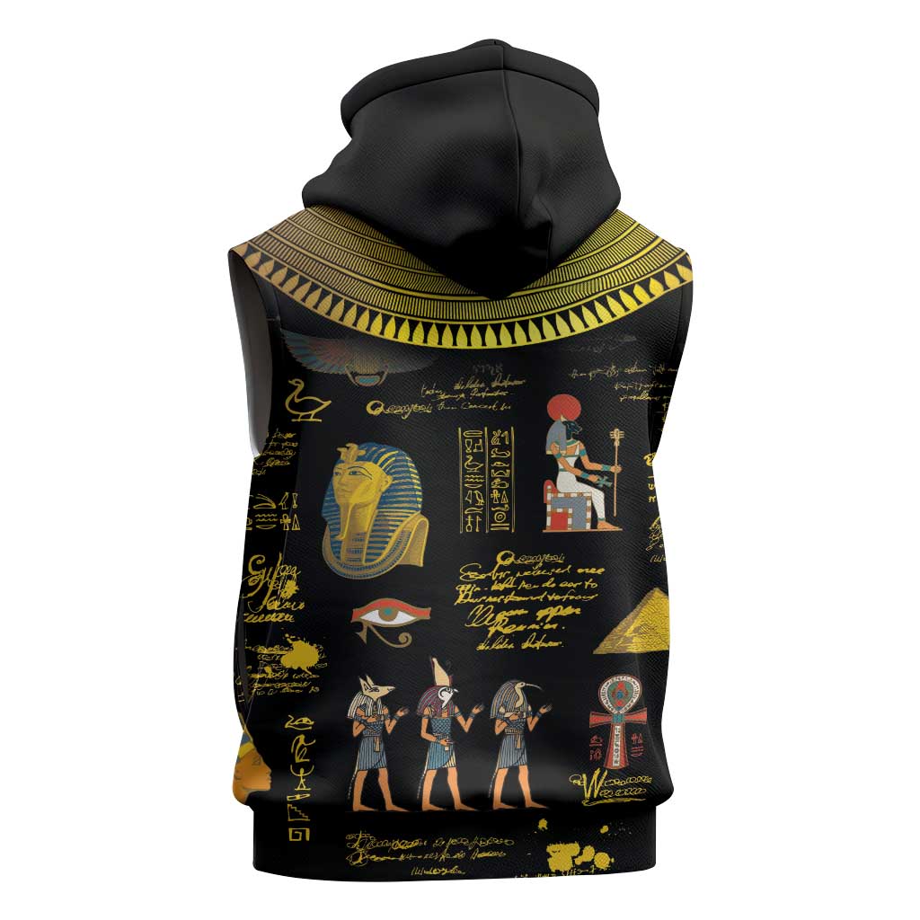 Ancient Egypt and Hieroglyphs Sleeveless Zip Hoodie - African Pride