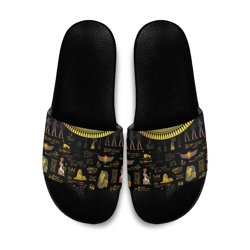 Ancient Egypt and Hieroglyphs Slide Sandals