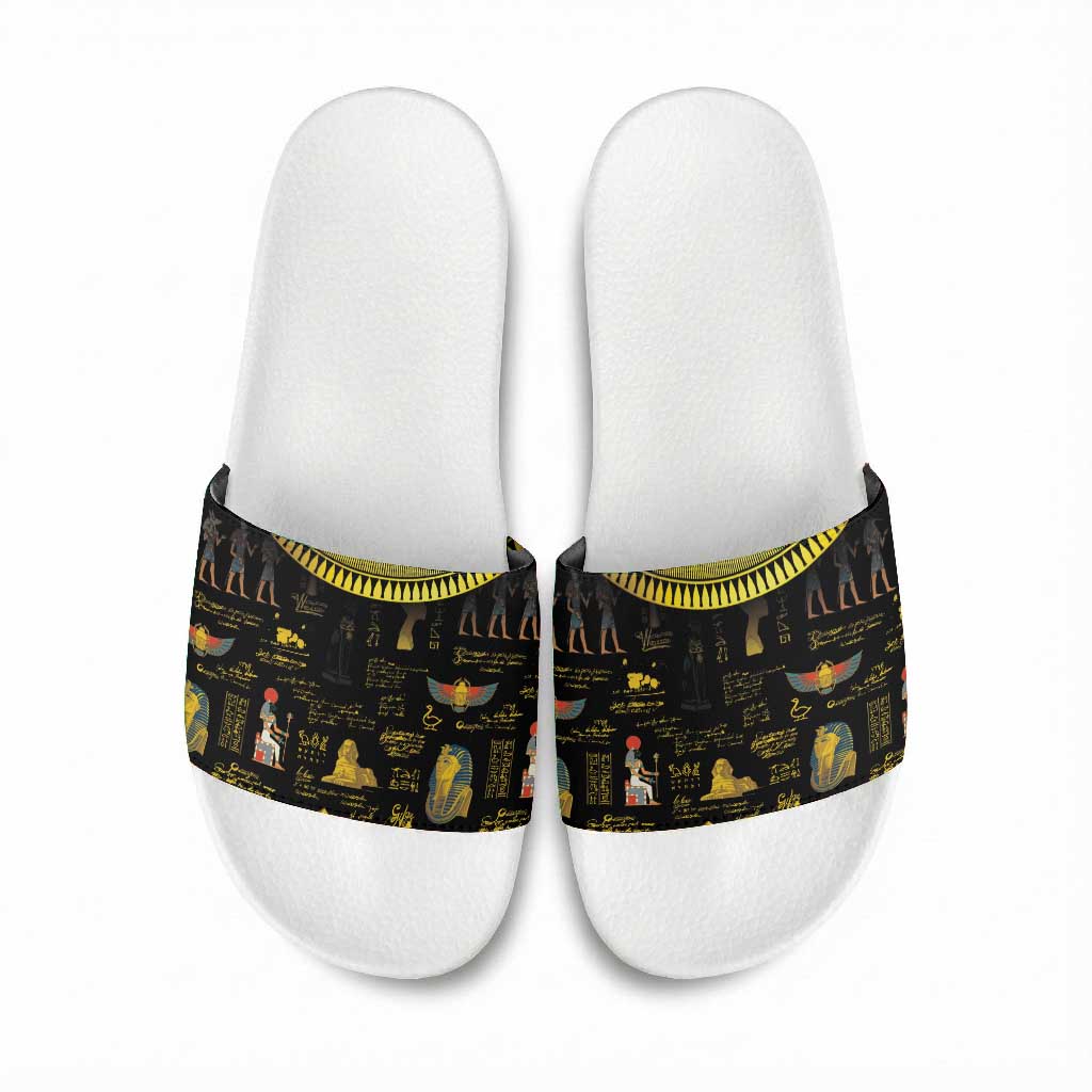 Ancient Egypt and Hieroglyphs Slide Sandals