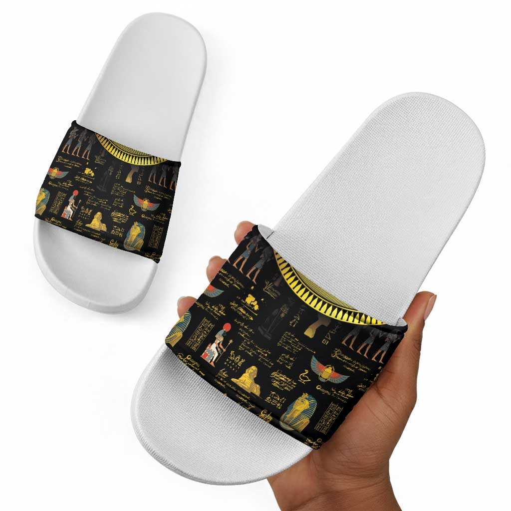 Ancient Egypt and Hieroglyphs Slide Sandals