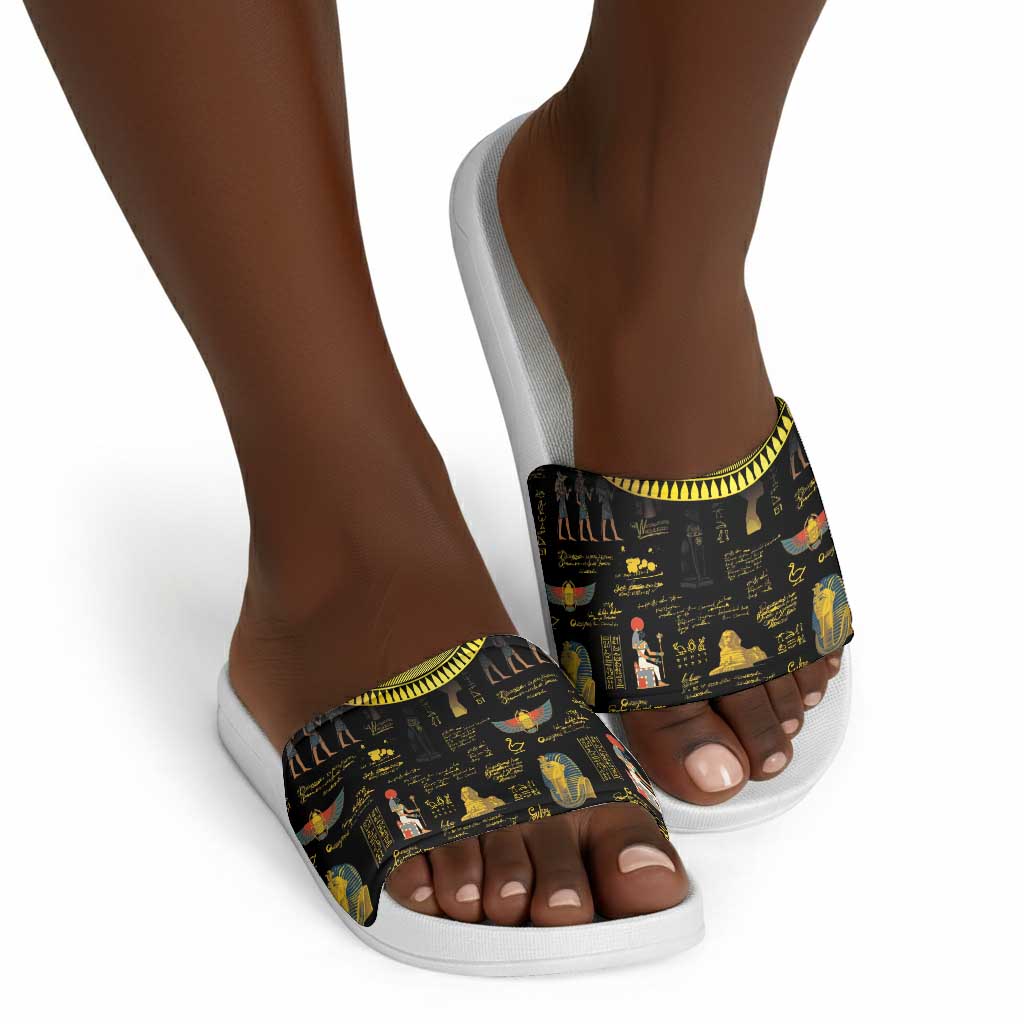 Ancient Egypt and Hieroglyphs Slide Sandals